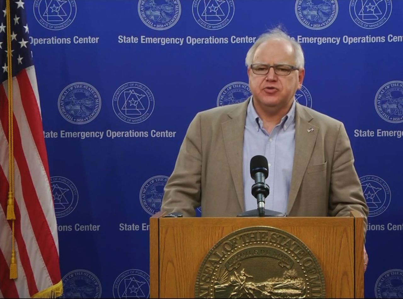 Minnesota Gov. Tim Walz speaks during a news conference on June 1.