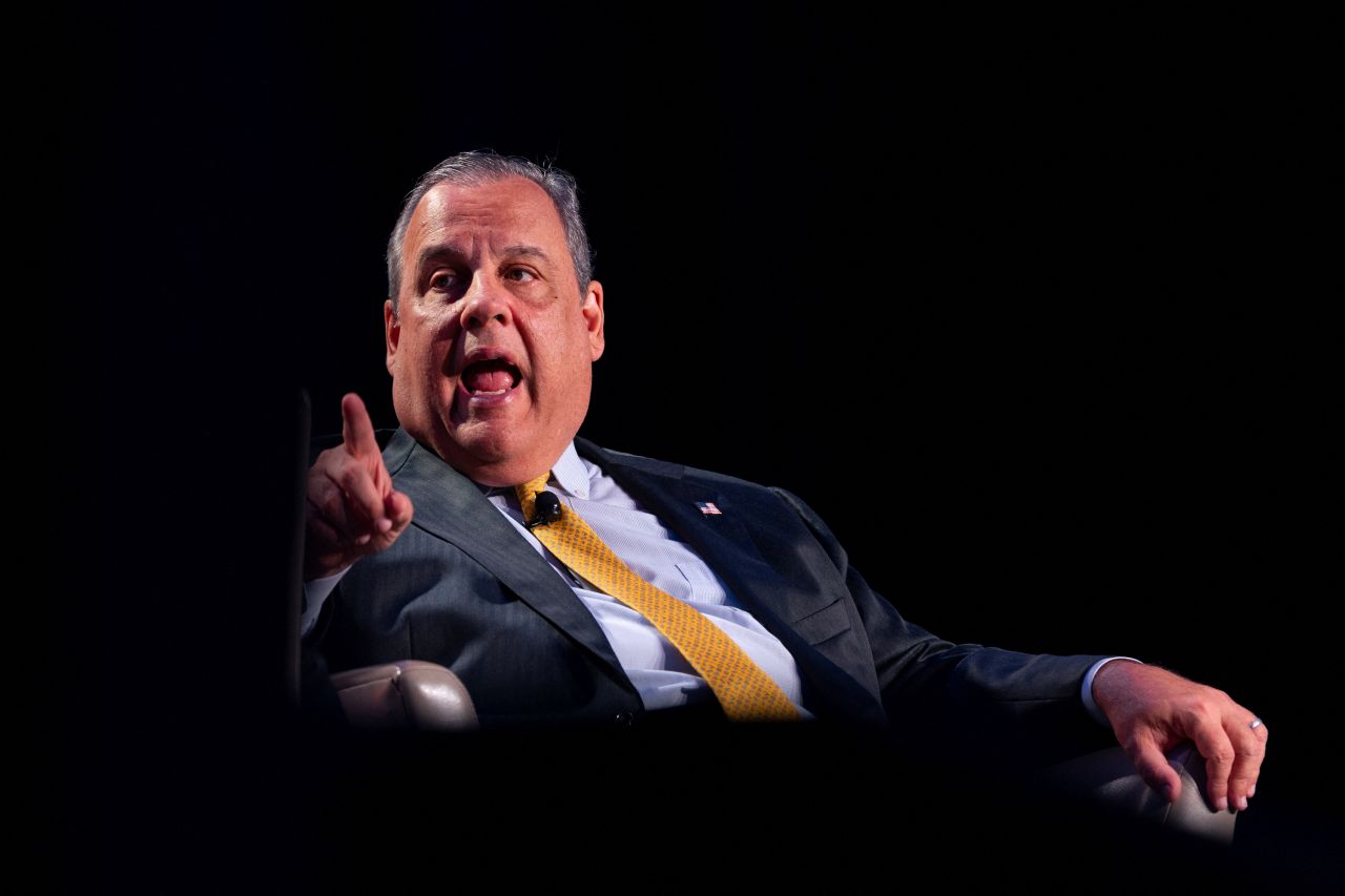 Chris Christie speaks at Erick Erickson's conservative political conference "The Gathering" in Atlanta, Georgia, on August 19.