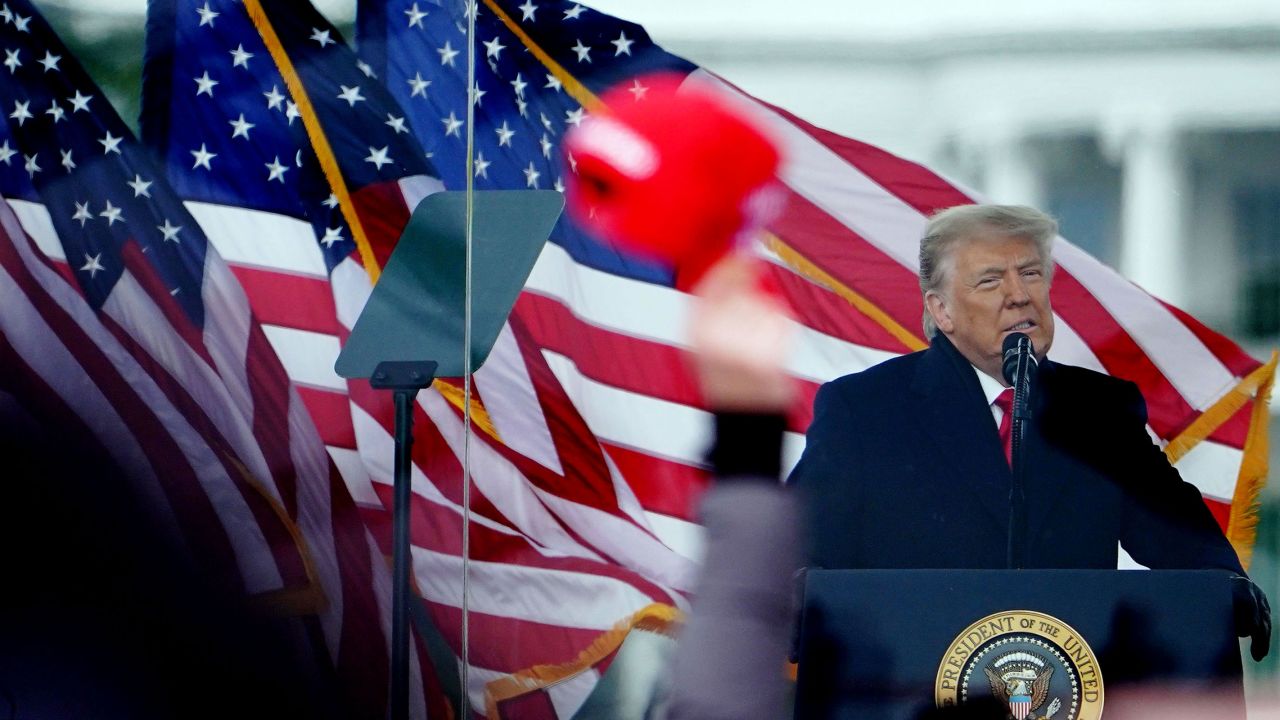 President Donald Trump speaks to supporters from The Ellipse near the White House on January 6, 2021, in Washington, DC.