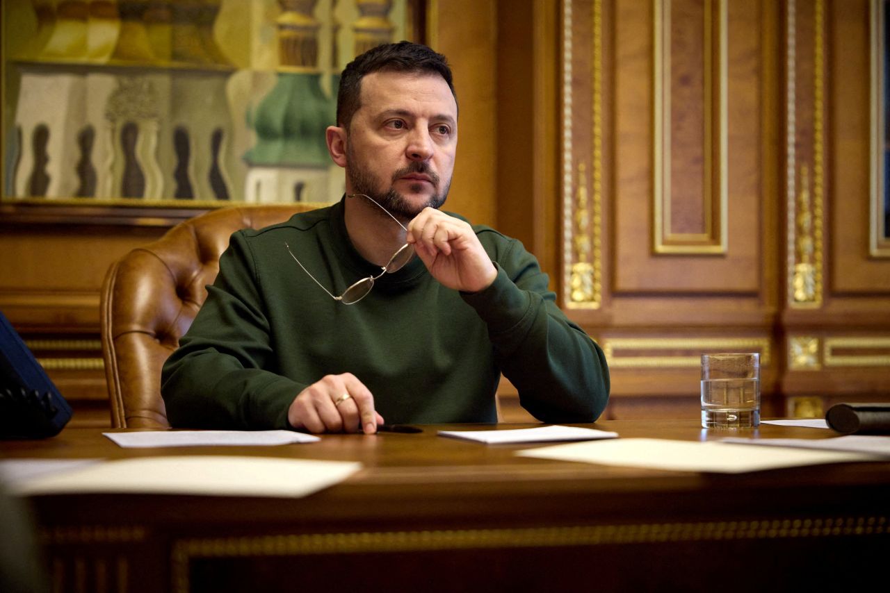 Ukraine's President Volodymyr Zelensky is seen in Kyiv on March 20.