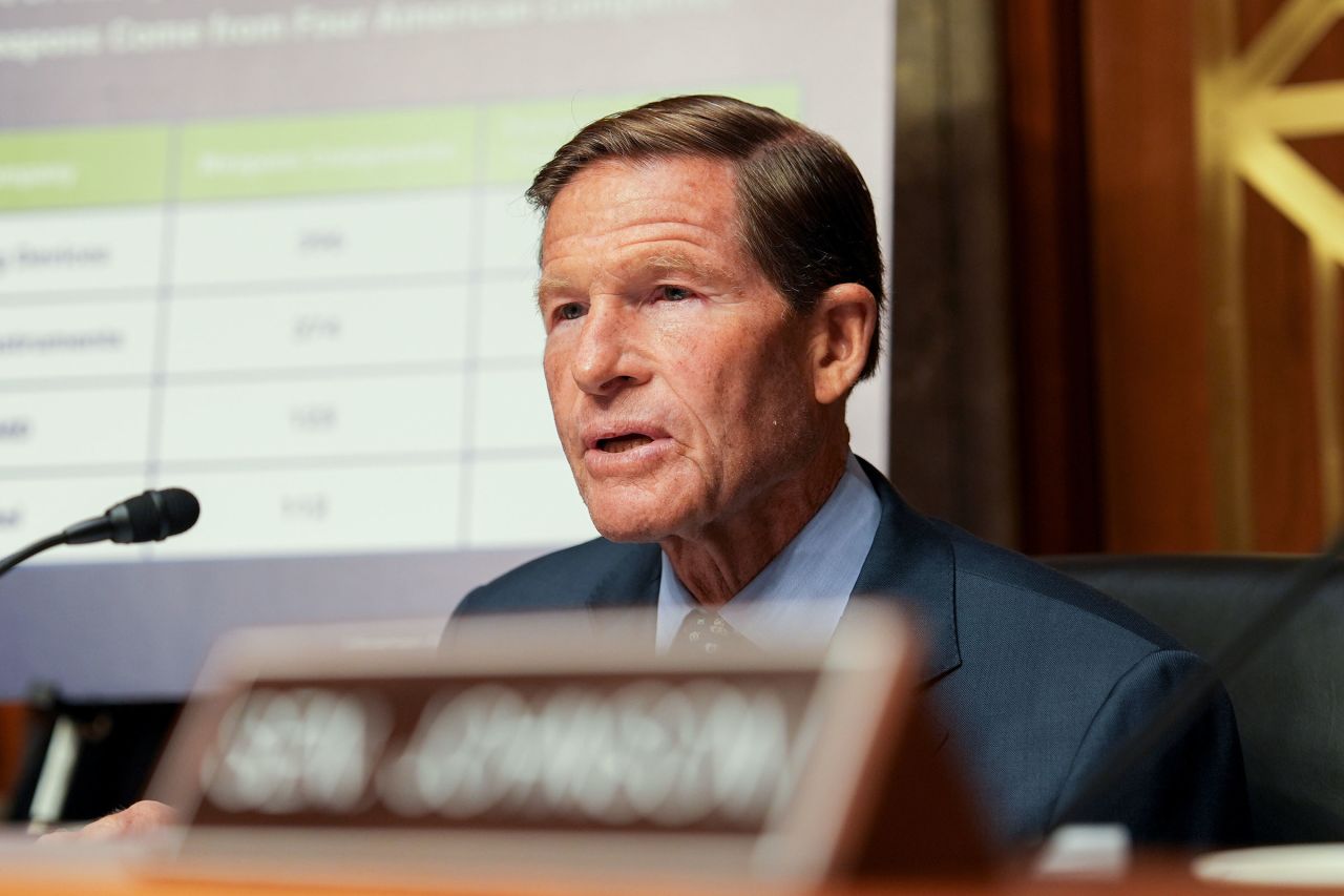 Sen. Richard Blumenthal during a hearing in Washington, DC, on Tuesday, September 10.