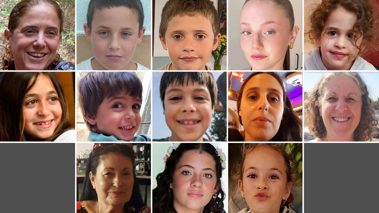 Top row, from left: Chen Goldstein Almog, Gal Goldstein Almog, Tal Goldstein Almog, Agam Goldstein Almog and Abigail Edan. Middle row, from left: Ofry Brodutch, Oria Brodutch, Yuval Brodutch, Hagar Brodutch and Adrienne (Aviva) Siegel. Bottom row, from left: Alma Avraham, Dafna Elyakim and Ela Elyakim.