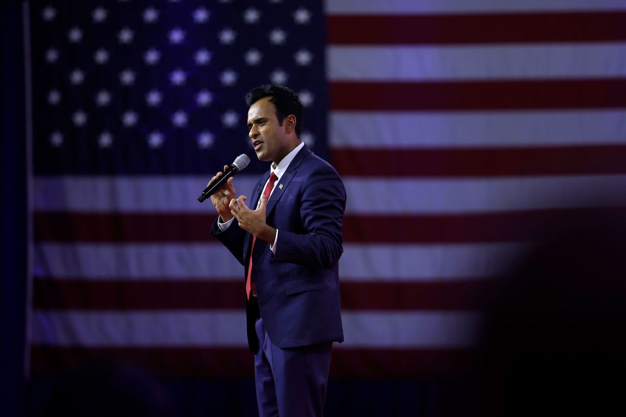 Vivek Ramaswamy speaks during the annual Conservative Political Action Conference at the Gaylord National Resort Hotel And Convention Center on March 3 in National Harbor, Maryland.