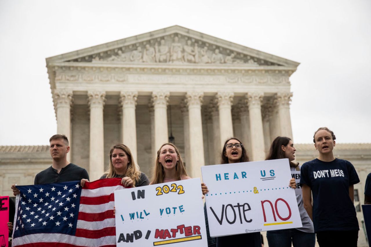 Protesters rally against the confirmation of Supreme Court nominee Judge Brett Kavanaugh, outside of the Supreme Court, on Oct. 6, 2018, in Washington, DC.