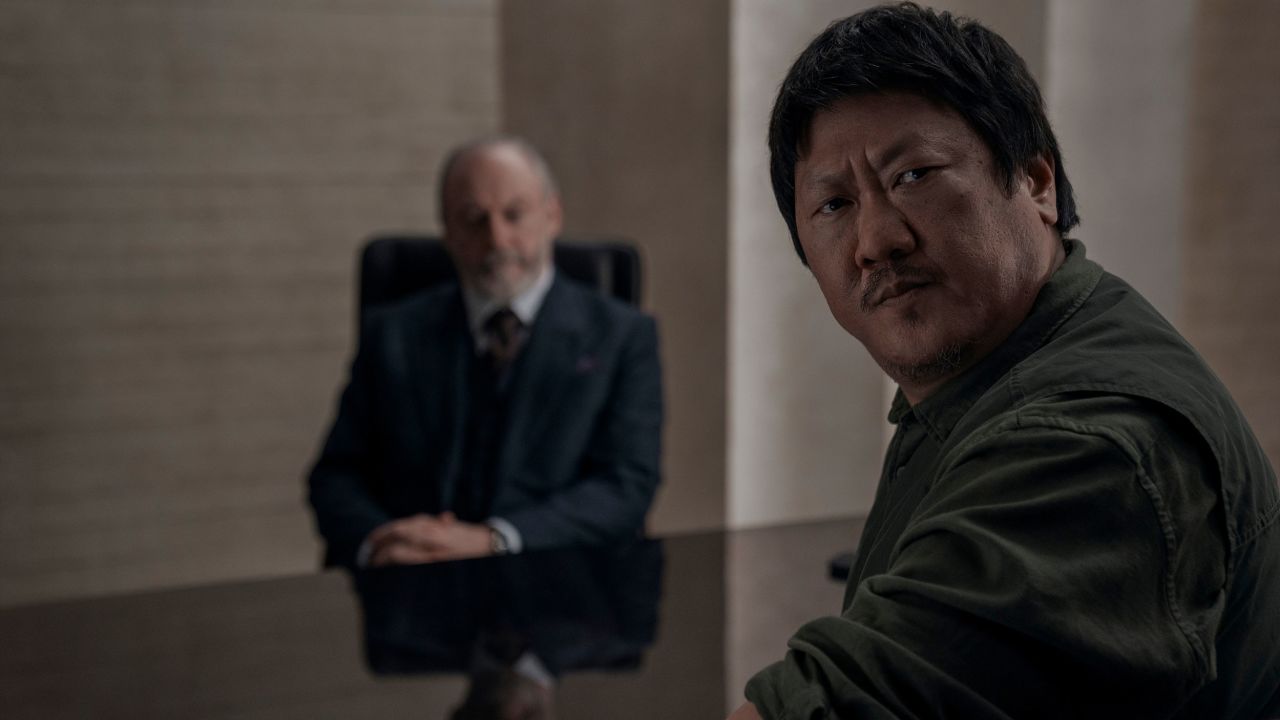 Liam Cunningham and Benedict Wong in the Netflix series "3 Body Problem."