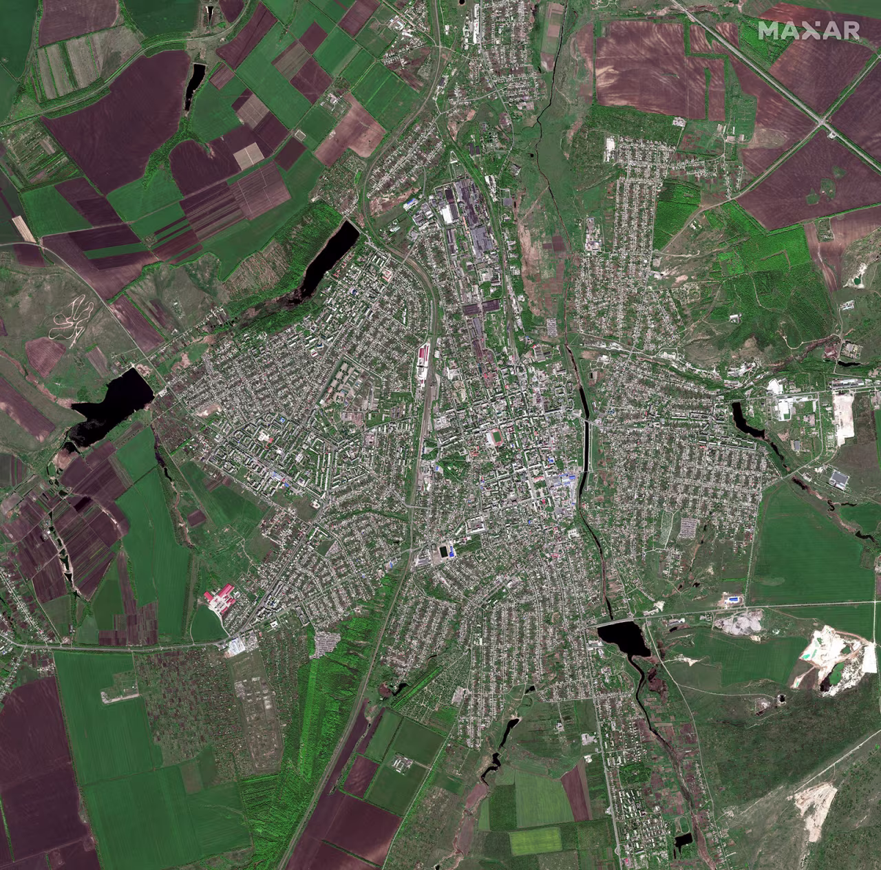 Overview of Bakhmut on May 8, 2022. 