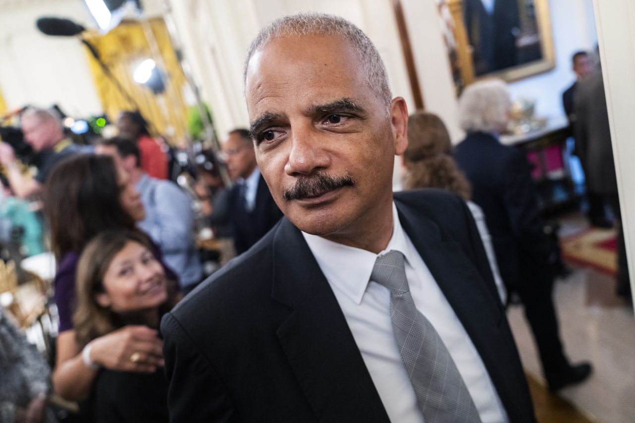 Former Attorney General Eric Holder attends the official White House portrait unveiling ceremony for former President Barack Obama and former First Lady Michelle Obama in the East Room of the White House on September 7, 2022.