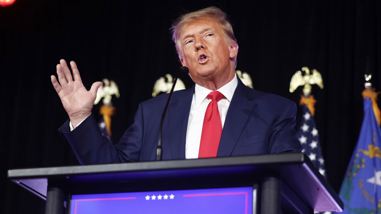 Former President Donald Trump delivers remarks at a Republican event in Las Vegas last month.