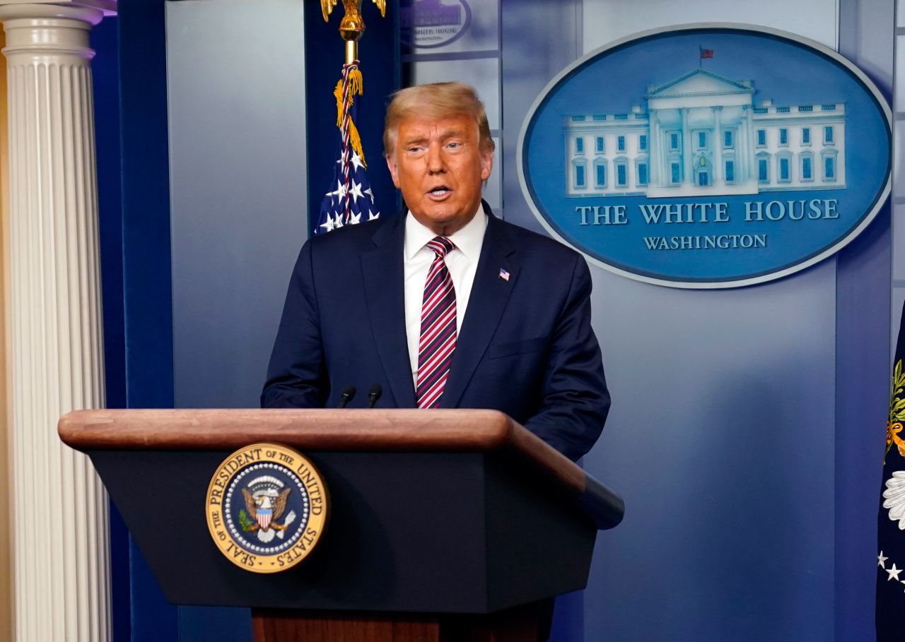 President Donald Trump speaks at the White House on November 5 in Washington, DC.