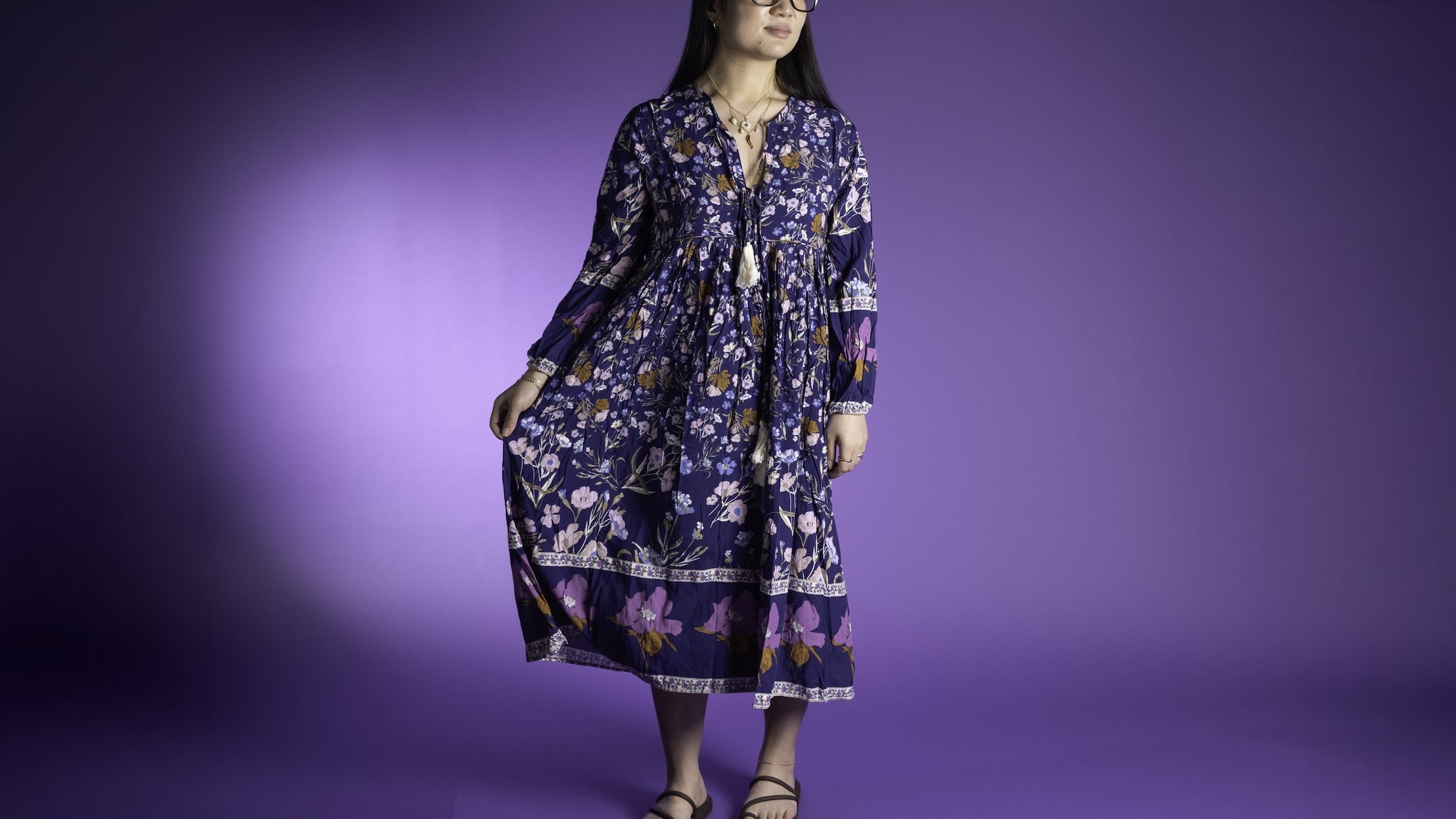 knee length dresses for ladies Gold Button House Dress- Short or Long Sleeve! - L / Long Sleeve