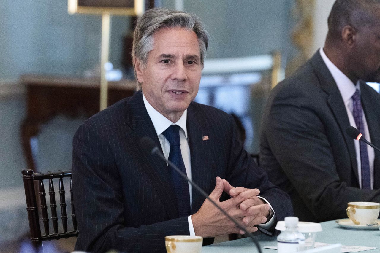 US Secretary of State Antony Blinken speaks during a meeting at the Department of State in Washington, DC on September 15.