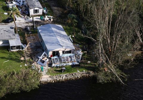 Damage to homes after Hurricane Ian, on September 29, in Punta Gorda, Florida.
