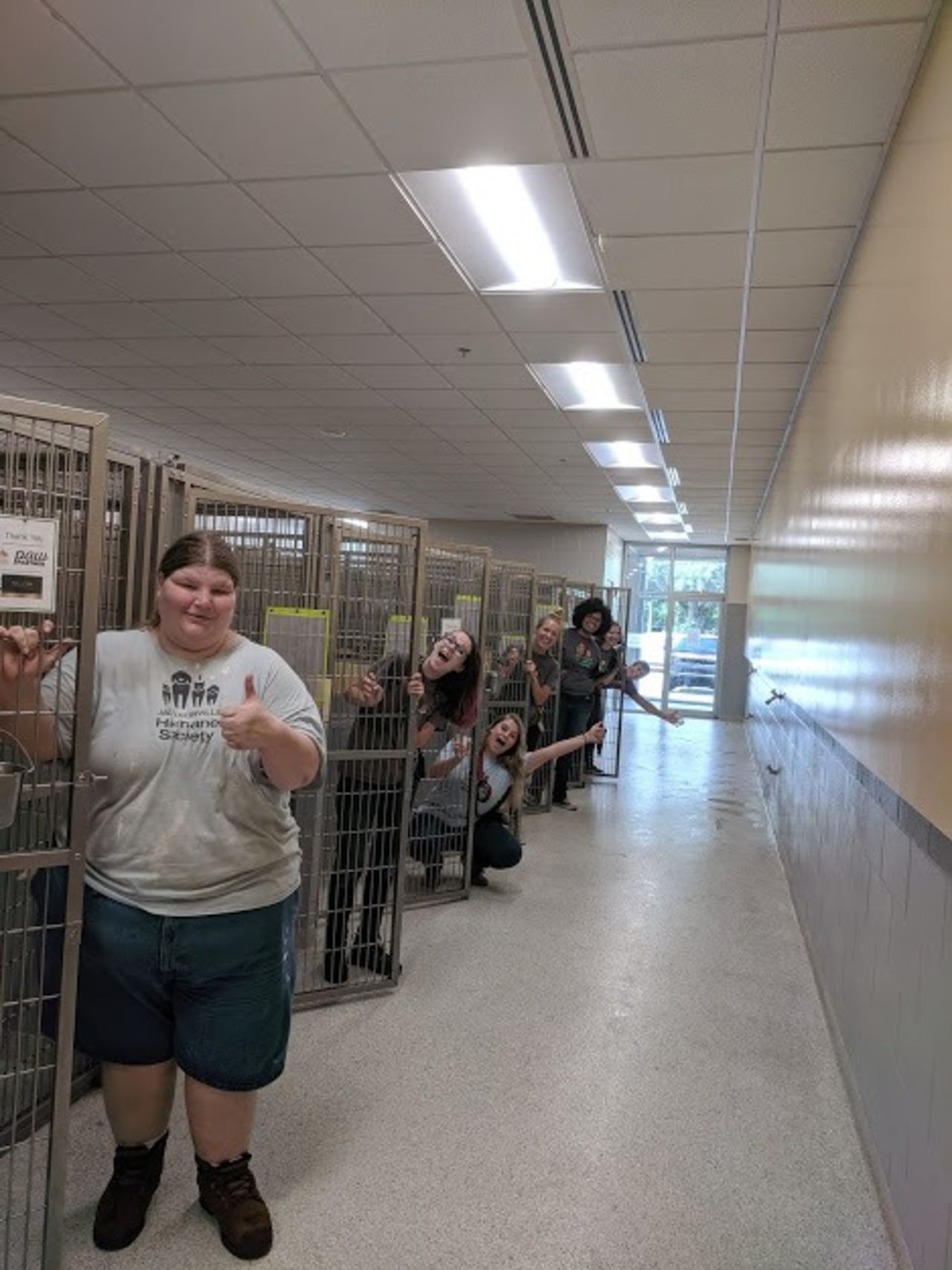 Staff at the Jacksonville Humane Society, where hundreds of shelter dogs and cats found temporary foster homes ahead of Dorian.