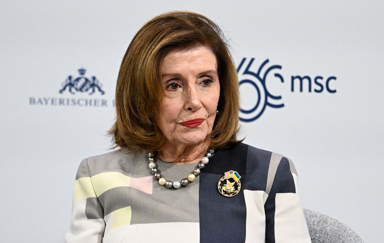 Former House Speaker Nancy Pelosi attends the Munich Security Conference on February 17. 