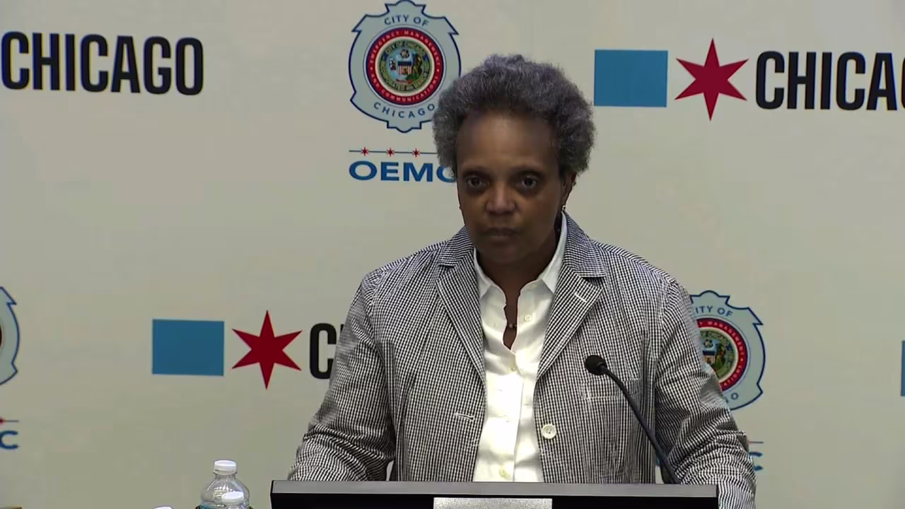 Chicago Mayor Lori Lightfoot speaks at a news conference in Chicago, on May 30.