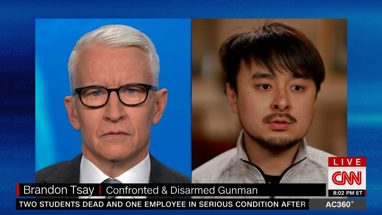 Brandon Tsay speaks with CNN's Anderson Cooper about the Monterey Park shooting on Monday, January 23, 2023.