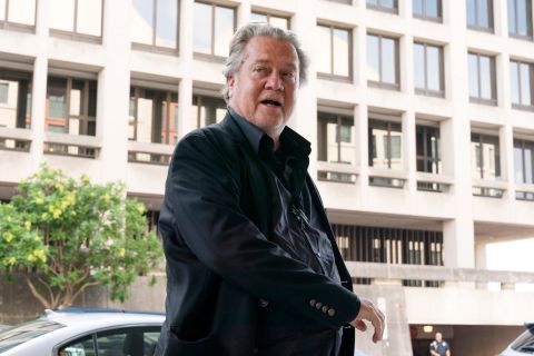 Steve Bannon arrives at federal court in Washington, DC, on Thursday, July 21.