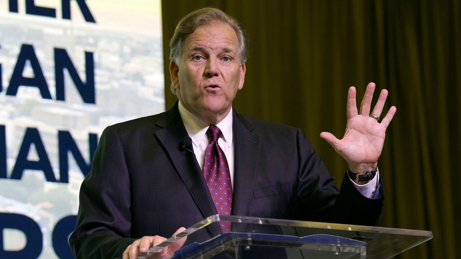 Former Rep. Mike Rogers speaks at the Vision '24 conference' on March 18, 2023, in North Charleston, South Carolina. 