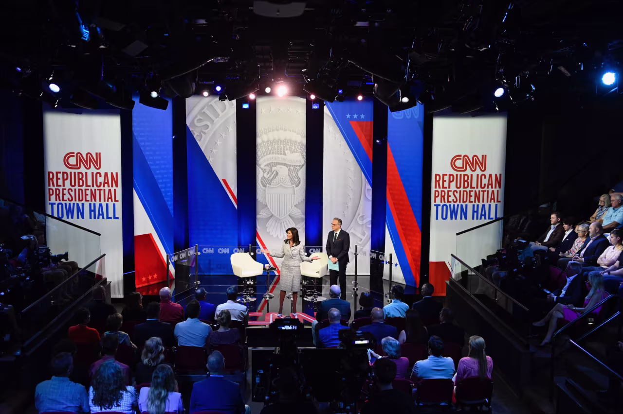 Nikki Haley participates in a CNN Republican Town Hall moderated by CNN’s Jake Tapper at Grand View University in Des Moines, Iowa, on Sunday, June 4. 