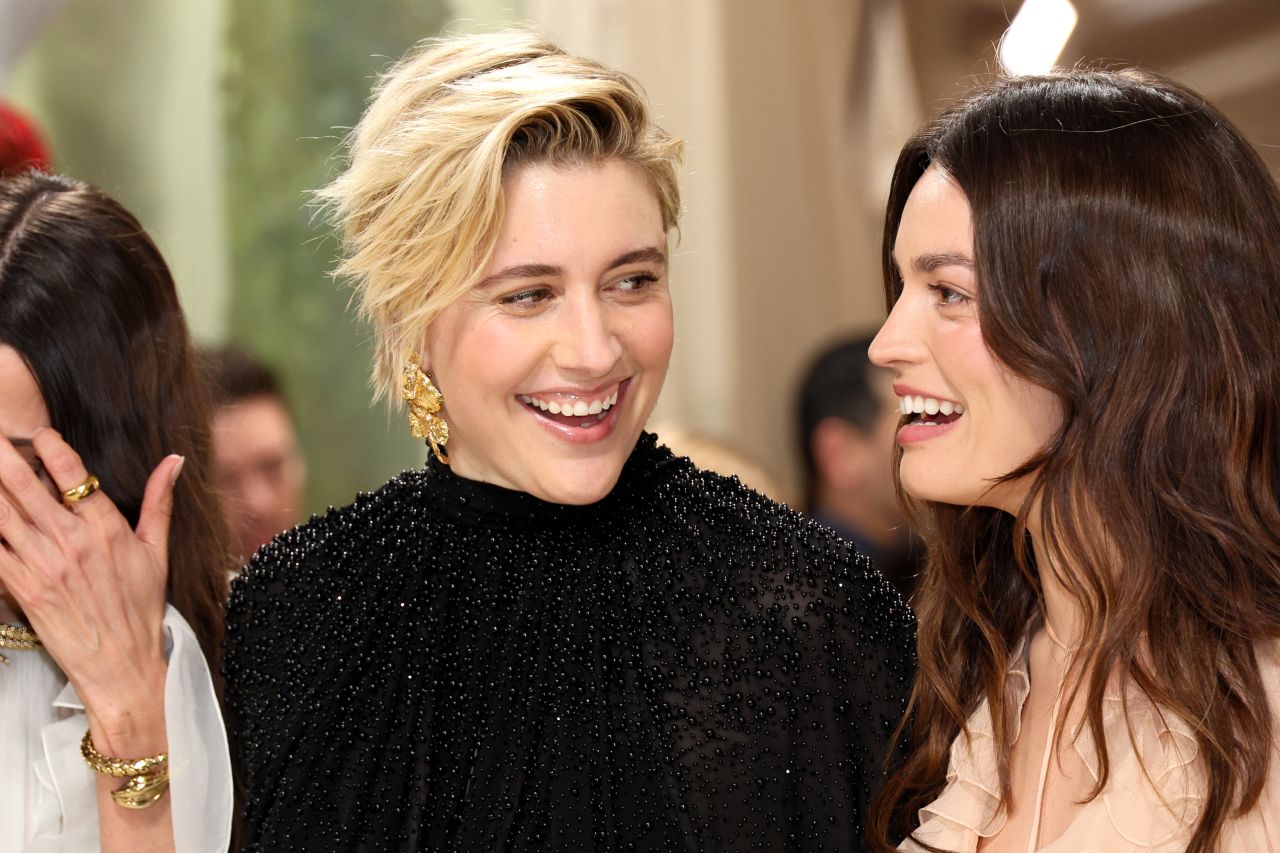 Greta Gerwig and Emma Mackey attend The 2024 Met Gala in New York City, on May 6.