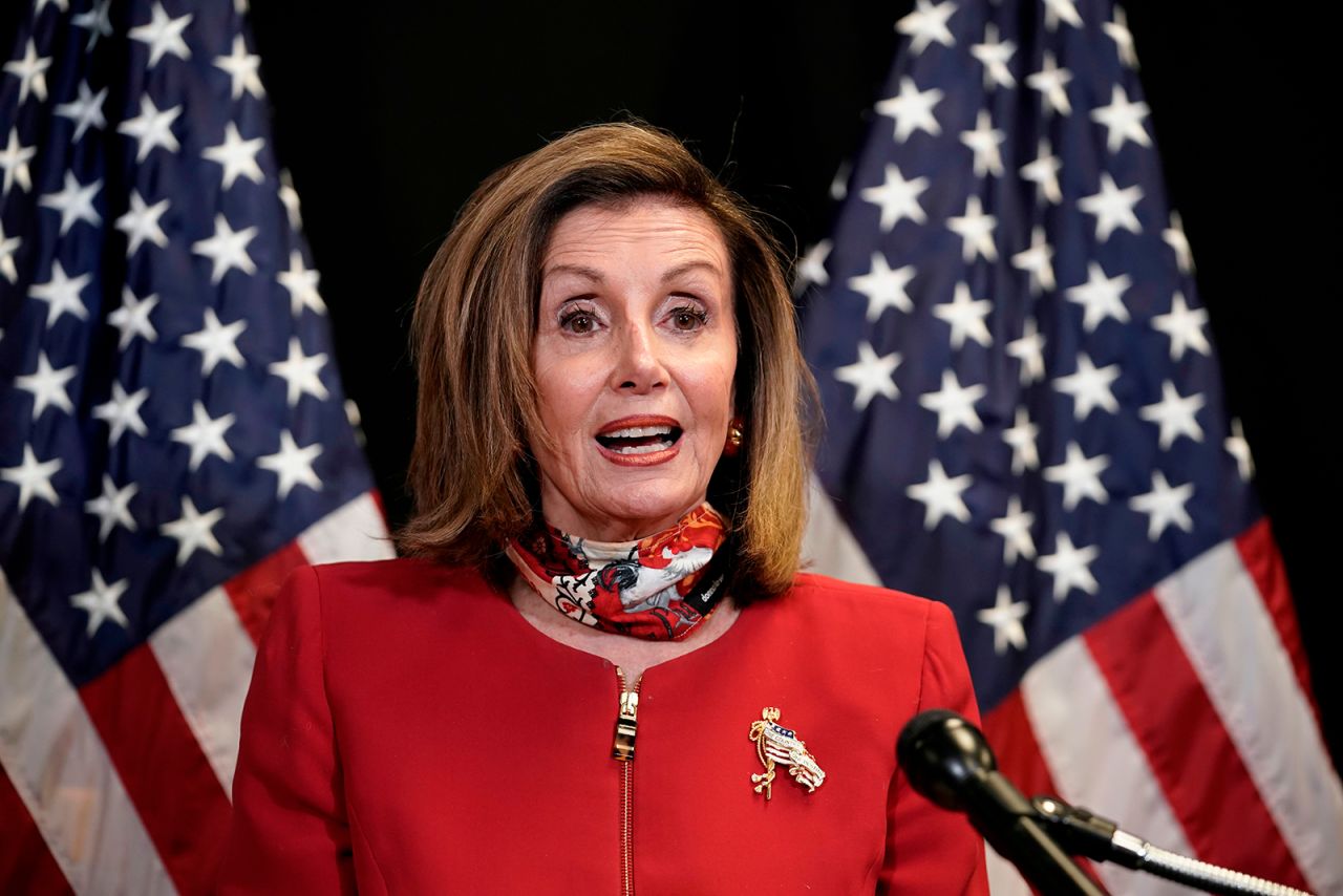 Speaker of the House Nancy Pelosi, talks to reporters about Election Day results in races for the House of Representatives, at Democratic National Committee headquarters in Washington, DC November 3.