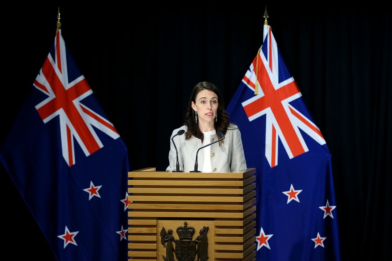 New Zealand Prime Minister Jacinda Ardern speaks during a press conference in Wellington, New Zealand on August 14.