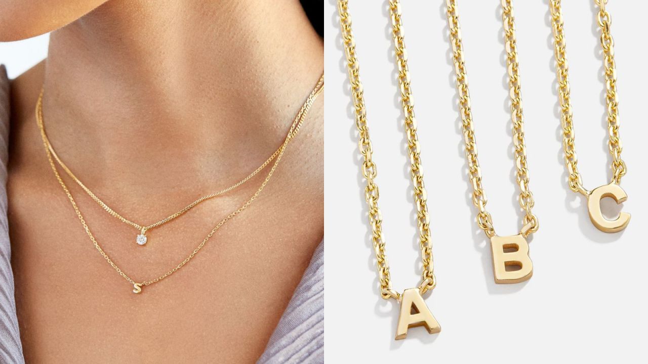 (4) 18K Gold Mini Initial Necklace