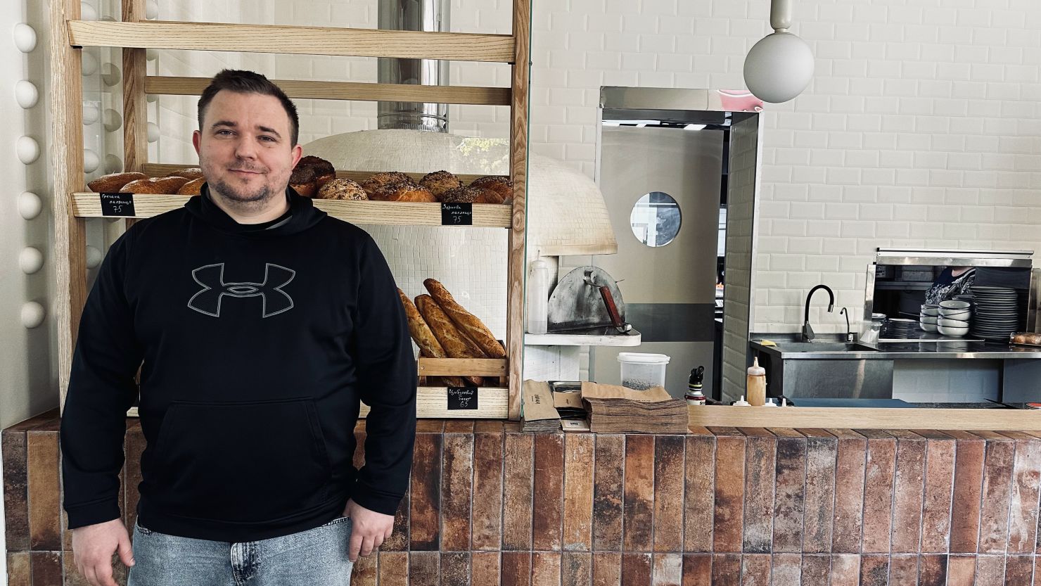 Borys Lomako, one of the owners of “Snidanishna” café, specializes in Ukrainian cuisine. The café was opened in Kharkiv in March 2024 despite constant shelling "to send a signal to Kharkiv residents who stay here that life goes on."