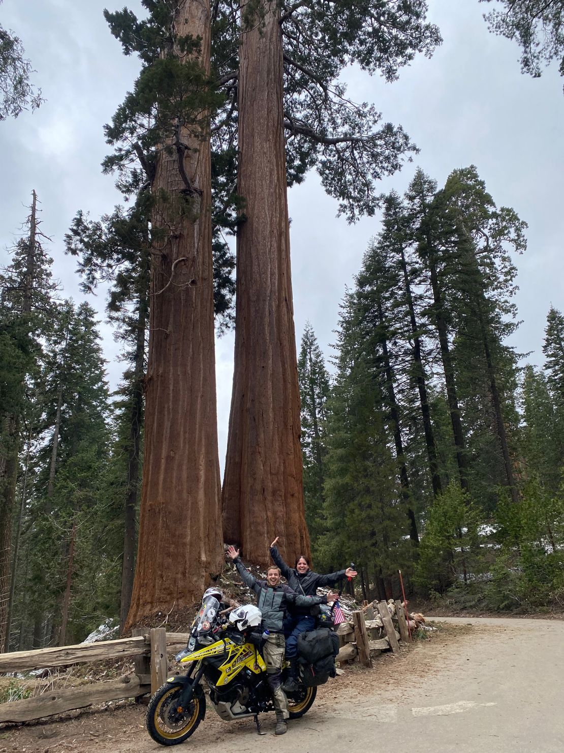 The couple traveled to 39 countries across five continents on their bike, which they nicknamed 