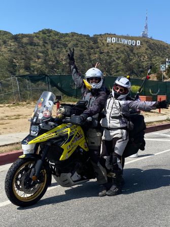 <strong>Dynamic duo: </strong>They flew their bike into Panama from South America, before heading to North America, where they made a special trip.