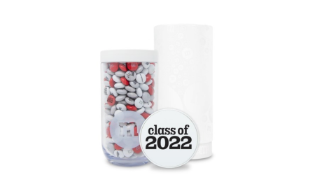 Personalizable M&M’S Class of 2022 Gift Jar in White Gift Tube