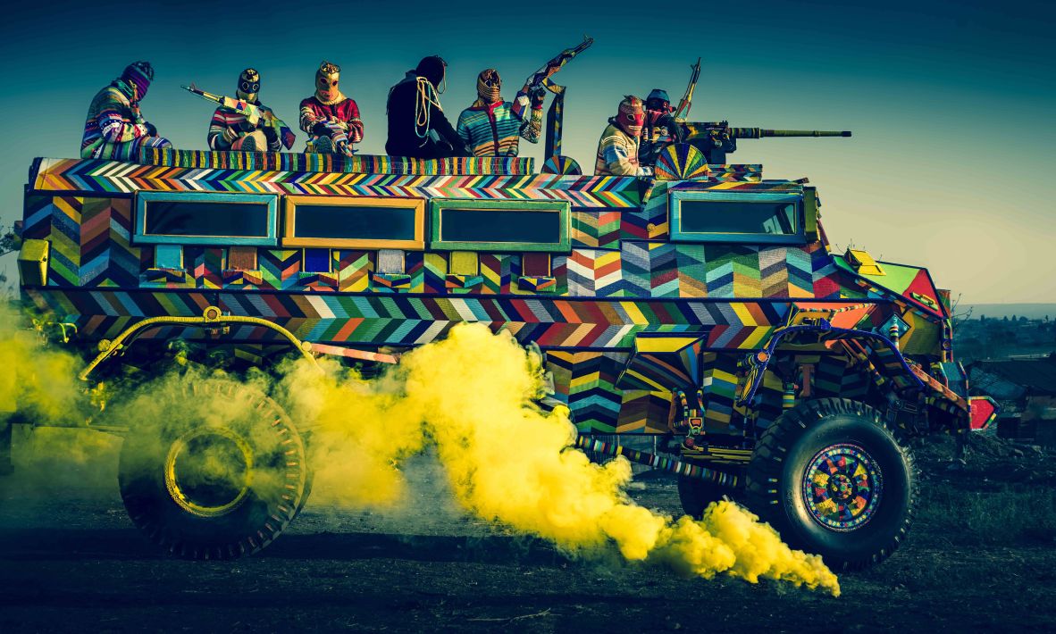 The next project in “Weapons of Mass Production” was the transformation of a former Casspir police van. “A hated symbol of apartheid,” said Ziman, the van was heavily armored, easily repaired and designed to withstand attacks from mines. Its effectiveness meant it influenced many future MRAP (Mine-Resistant Ambush Protected) vehicles, now used in military and civilian contexts around the world.