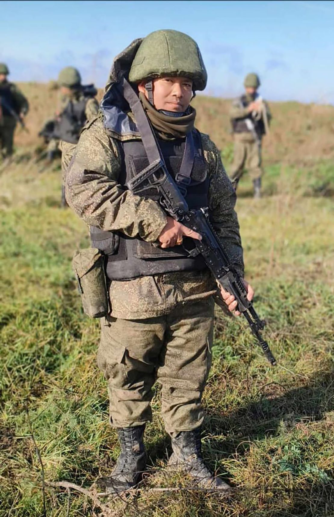 A photo shows Shukra Tamang, a retired Nepali army soldier, training in Russia. His fate is unclear.