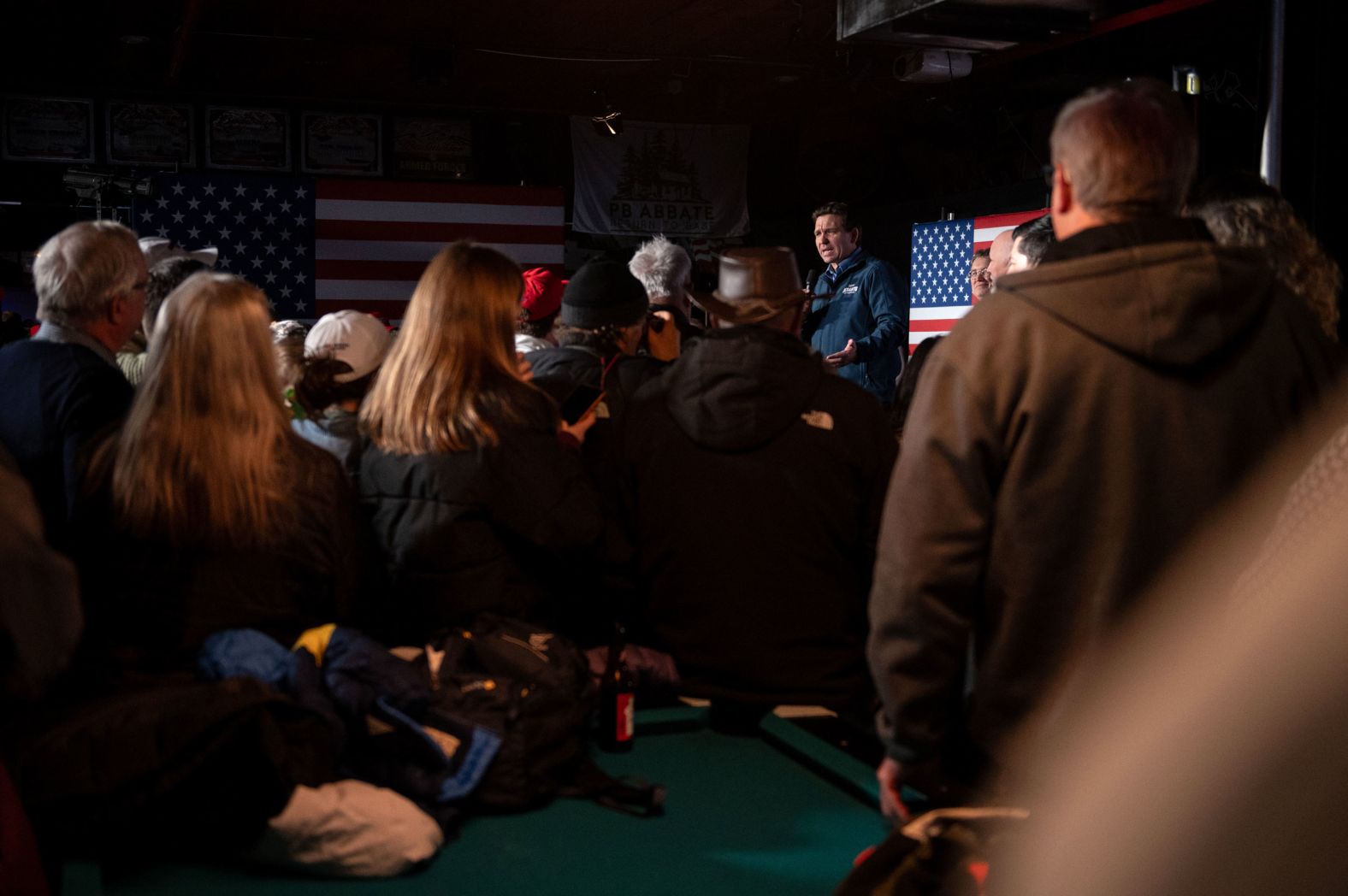 Florida Gov. Ron DeSantis holds a town hall in Hampton, New Hampshire, on January 17. DeSantis edged out former Haley for a distant second-place finish in the Iowa Republican Caucuses, but <a >he dropped out of the race</a> ahead of the New Hampshire primary.