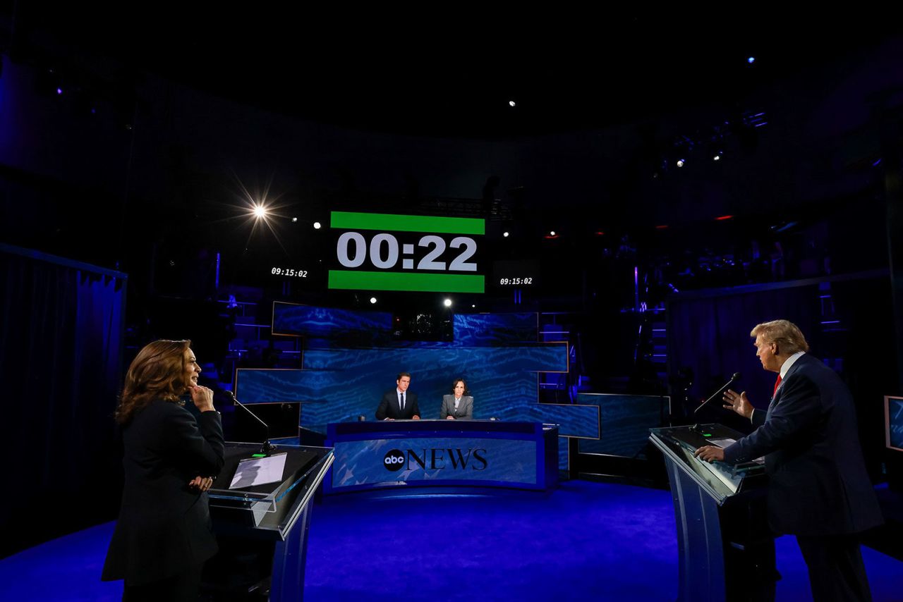 David Muir and Linsey Davis moderate the debate between Vice President Kamala Harris and former President Donald Trump on Tuesday, September 10, in Philadelphia.