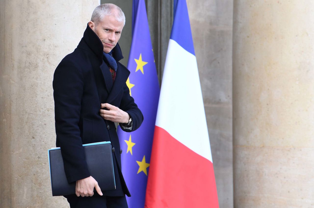 French Culture Minister Franck Riester leaves the Elysee Presidential Palace in Paris after attending a weekly cabinet meeting, on February 12.