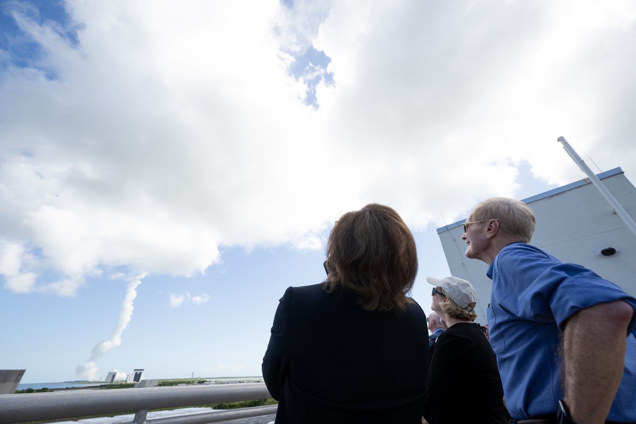 NASA Administrator Bill Nelson, right, watches the launch of Boeing Starliner at Cape Canaveral, Florida, on Wednesday.