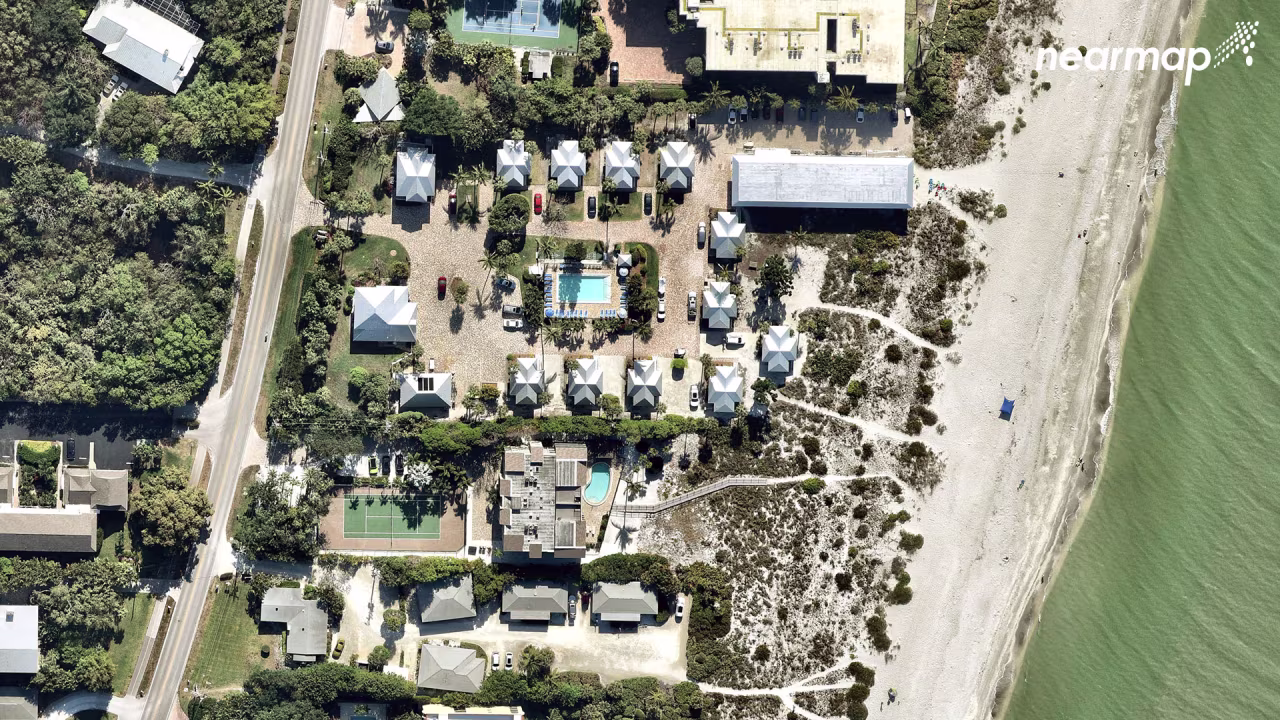 An aerial view of Sanibel Island, Florida, before Hurricane Ian.