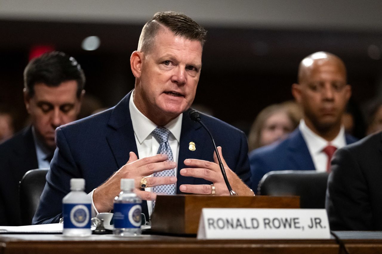 U.S. Secret Service Acting Director Ronald Rowe, Jr. testifies about the attempted assassination of ex-President Donald Trump at a campaign rally, during a joint hearing of the Senate Judiciary and Homeland Security Committees, in Washington, D.C., on July 30.