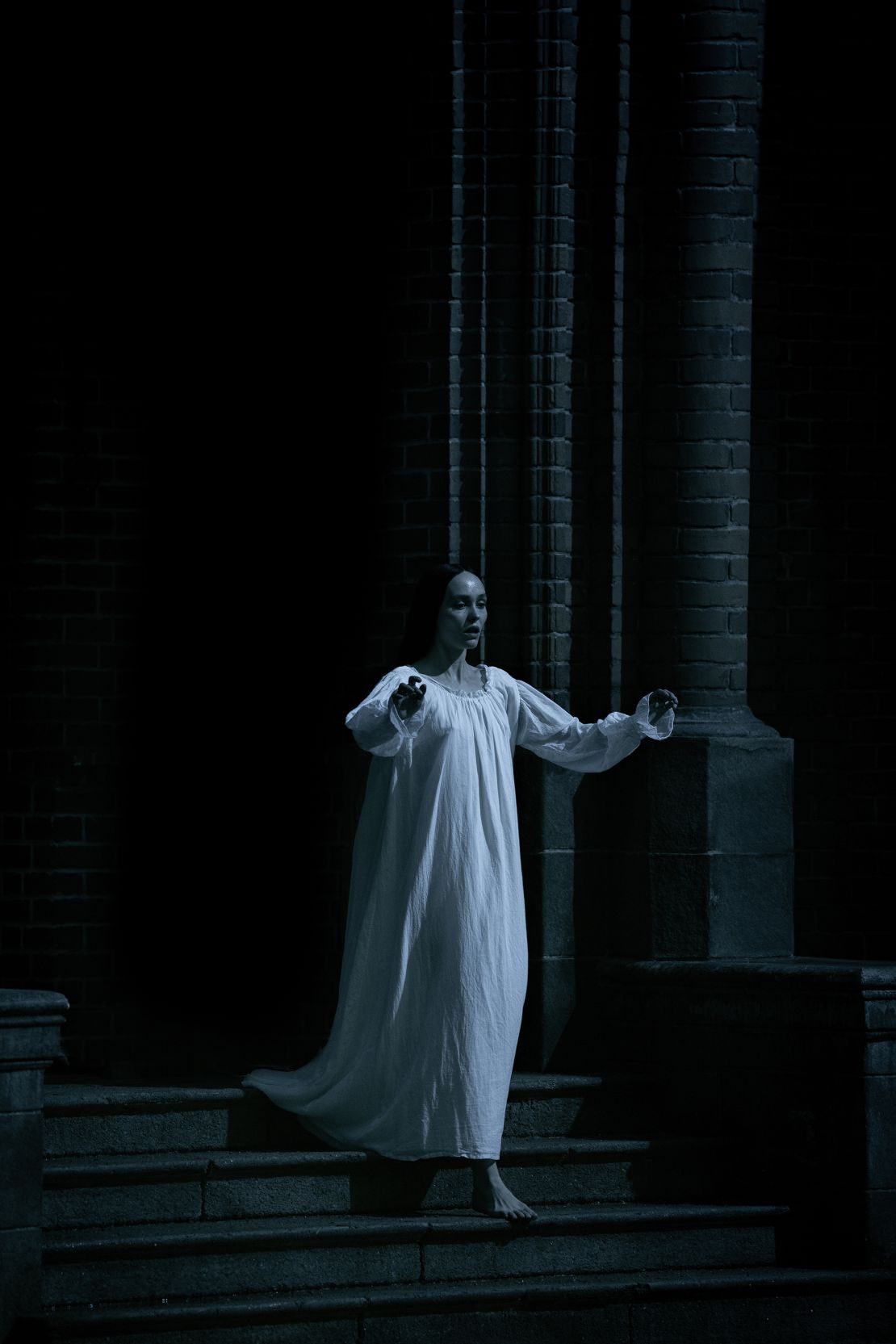 "There's a lot of time spent in nightgowns," said Muir of the vampire film.