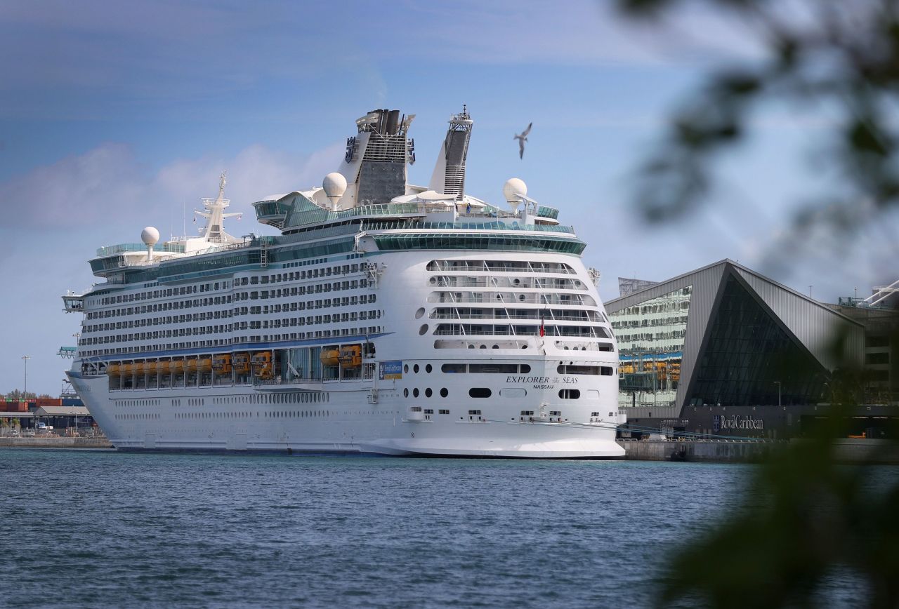 Royal Caribbean’s Explorer of the Seas cruise ship is docked at PortMiami in Florida on March 2.