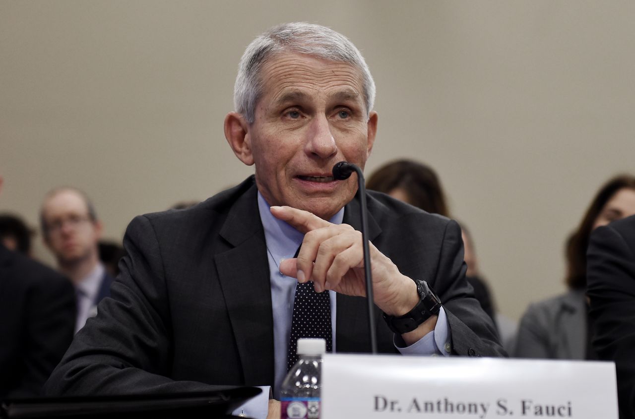 Dr. Anthony Fauci, director of the National Institute of Allergy and Infectious Diseases, testifies at a House appropriations subcommittees hearing on Wednesday, March 4.