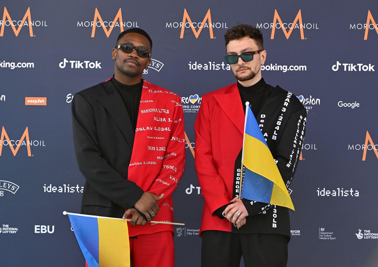 Tvorchi attend the Eurovision contest in Liverpool, England, on May 7.