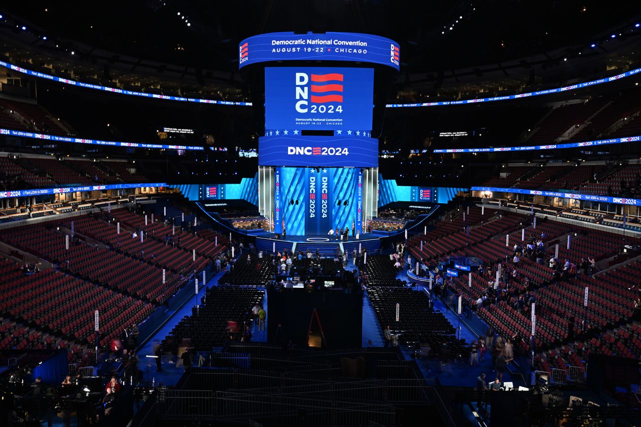 Stage is set for the start of the Democratic National Convention in Chicago, on August 18.