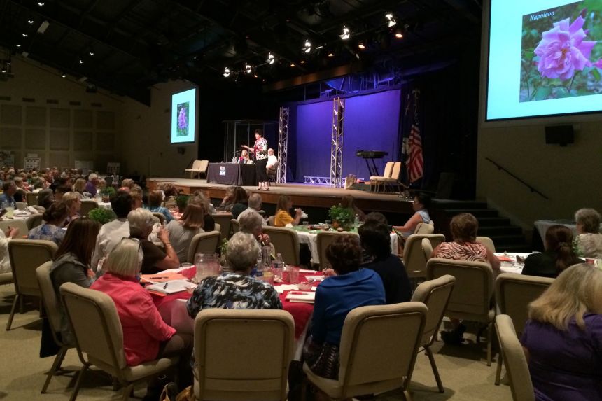 Martin speaks at the St. Tammany Parish Master Gardener Association meeting in Mandeville, Louisiana, in September 2015.