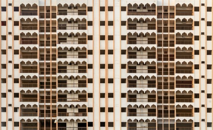 429 Airport Road, Abu Dhabi: Airport Road, now renamed Sheikh Rashid Bin Saeed Street, is a busy traffic artery, connecting the city’s waterfront Corniche Street to the airport. Many of its buildings date back to the 1970s and ‘80s: AlMoosawi doesn’t know when this apartment block was built, but hopes to eventually crowd source historical information on different locations.