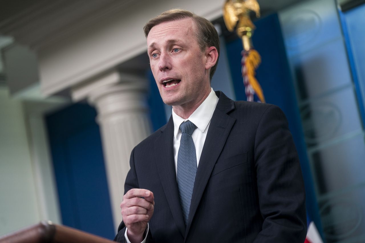 Jake Sullivan, White House national security adviser, speaks during a news conference at the White House in Washington, D.C., on July 11.