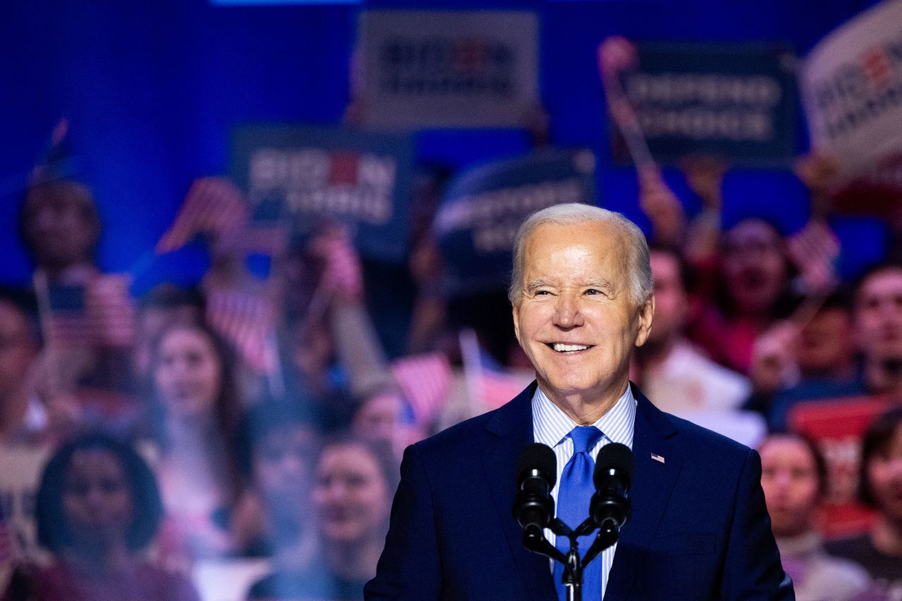 President Joe Biden at a reproductive freedom campaign rally at George Mason University in Manassas, Virginia, on Tuesday, January 23.