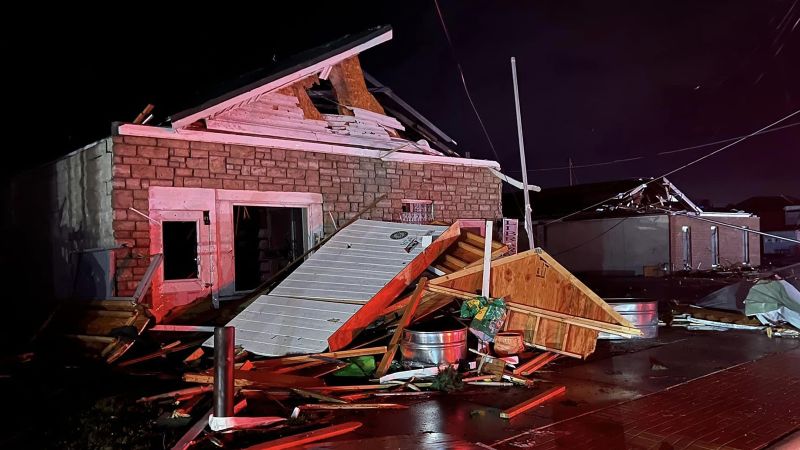 Severe storms – with reports of strong tornadoes – destroy buildings and knock out power in Indiana and Ohio