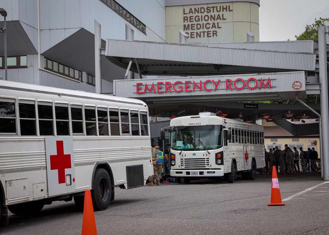 A general view of the U.S. Army-operated Landstuhl Regional Medical Center in Landstuhl, Germany on August 27, 2021.
